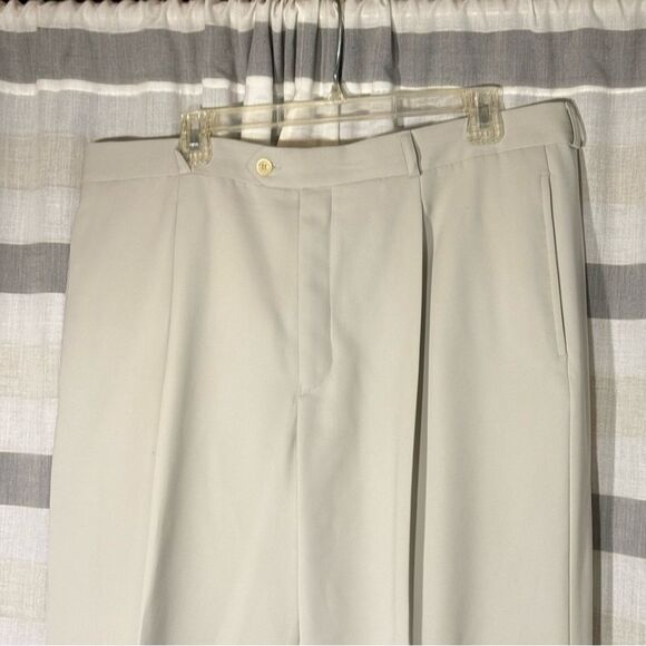 Lacoste light grey Trousers with Gold Button size 38 x 32” polyester - Picture 2 of 9